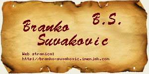 Branko Šuvaković vizit kartica